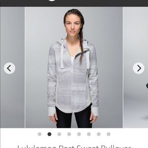 Lululemon Post Sweat Pullover Righteous Stripe Silver Spoon/Heathered Light Grey